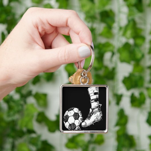 SOCCER KICKER BLACK EN WHITE SLEUTELHANGER (Hand)