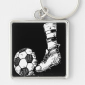 SOCCER KICKER BLACK EN WHITE SLEUTELHANGER (Voorkant)