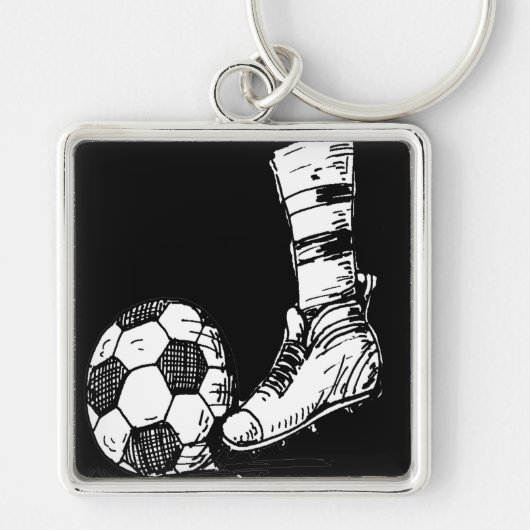 SOCCER KICKER BLACK EN WHITE SLEUTELHANGER (Voorkant)