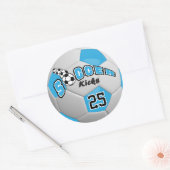 Soccer Kicks | Baby Blue Ronde Sticker (Envelop)