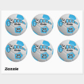 Soccer Kicks | Baby Blue Ronde Sticker (Vel)