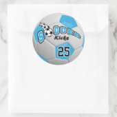 Soccer Kicks | Baby Blue Ronde Sticker (Tas)