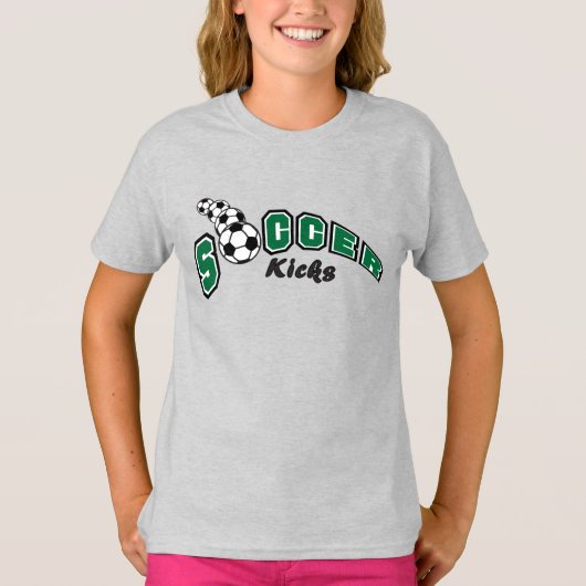Soccer Kicks - Donkergroen T-shirt (Voorkant)