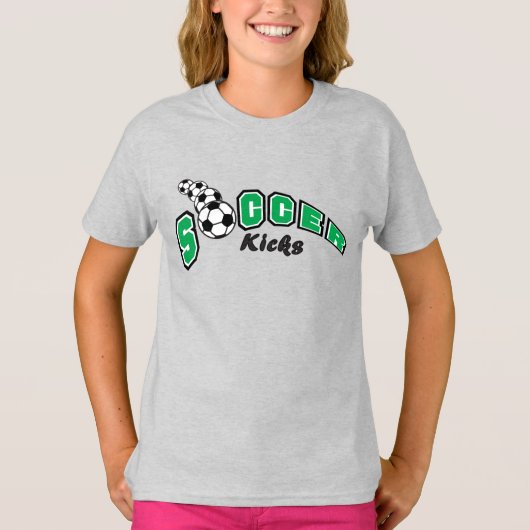 Soccer Kicks - Green T-Shirt (Voorkant)
