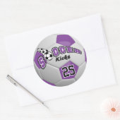 Soccer Kicks | Purple Ronde Sticker (Envelop)