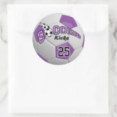 Soccer Kicks | Purple Ronde Sticker (Tas)