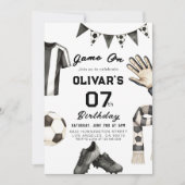 Soccer Kids Football Birthday Invitation Kaart (Voorkant)