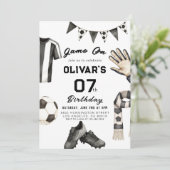 Soccer Kids Football Birthday Invitation Kaart (Staand voorkant)