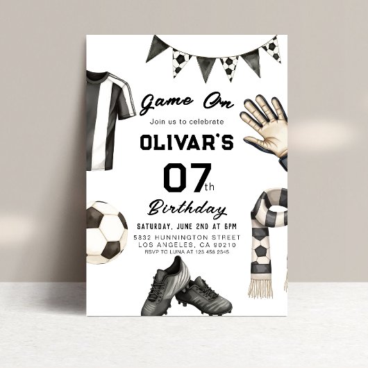 Soccer Kids Football Birthday Invitation Kaart