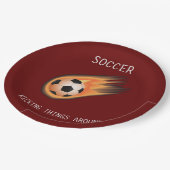 SOCCER" KIJKDINGEN ROND" papieren borden. Bordje (Gekanteld)