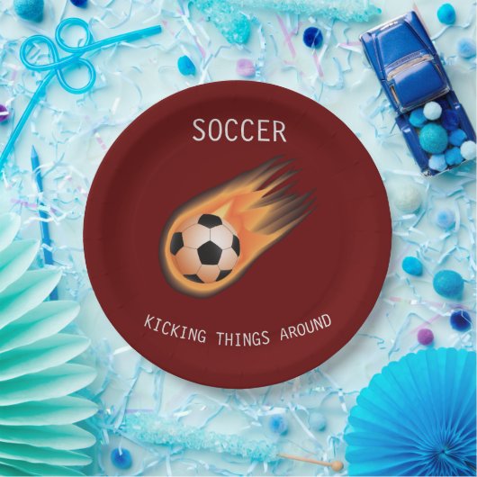 SOCCER" KIJKDINGEN ROND" papieren borden. Papieren Bordje (Feest)
