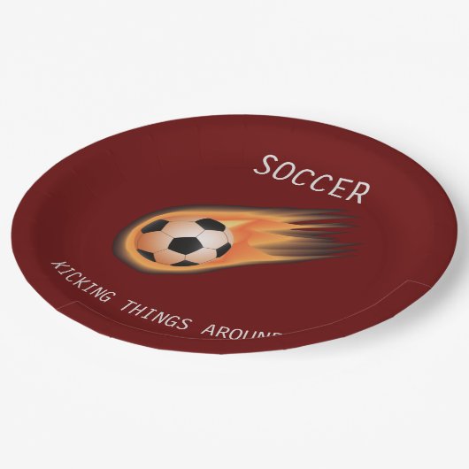 SOCCER" KIJKDINGEN ROND" papieren borden. Papieren Bordje (Gekanteld)