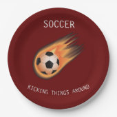 SOCCER" KIJKDINGEN ROND" papieren borden. Papieren Bordje (Voorkant)
