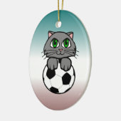 Soccer Kitten Keramisch Ornament (Links)