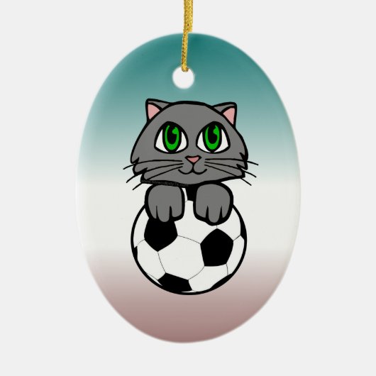 Soccer Kitten Keramisch Ornament (Voorkant)