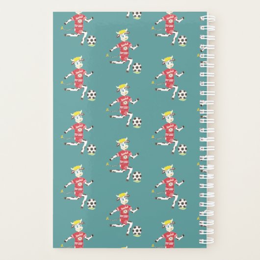 Soccer koe kind schoolplanner planner (Achterkant)