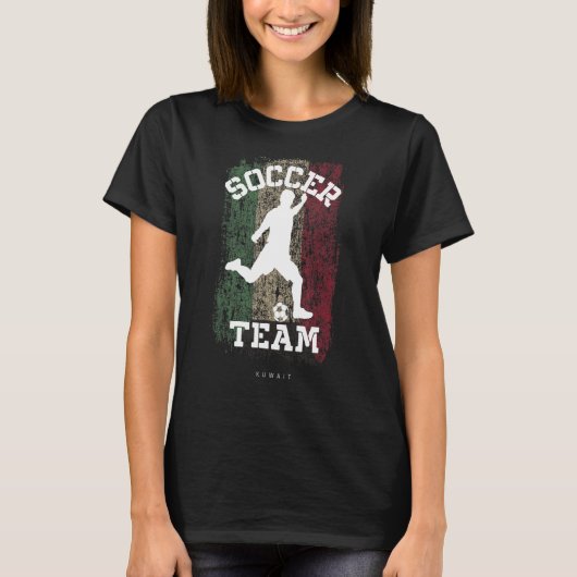 Soccer Kuwait Flag Football Team Soccer Player T-shirt (Voorkant)