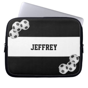 Soccer Laptop Computer Sleeve, zwart-wit Sleeve