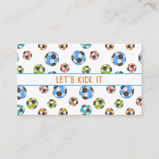 Soccer Laten we het contact van het Kind vermoorde Contactkaartje (Voorkant)