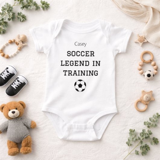 Soccer Legend Training Custom Baby Name Romper
