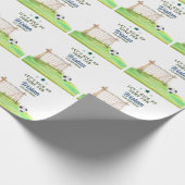 Soccer “Let’s Kick Up Some Fun” Any Age Birthday Cadeaupapier (Hoek)