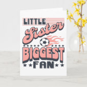 Soccer Little Sister Biggest Fan Kaart (Gele Bloem)
