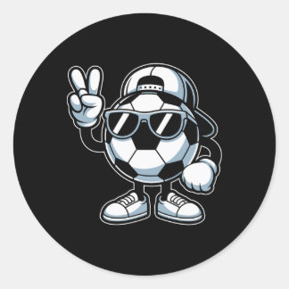Soccer Ll With Sungles Funny Boys Men Soccer Lover Ronde Sticker