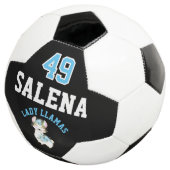 Soccer Llama - Blue, Black and White Voetbal (Drie kwart)