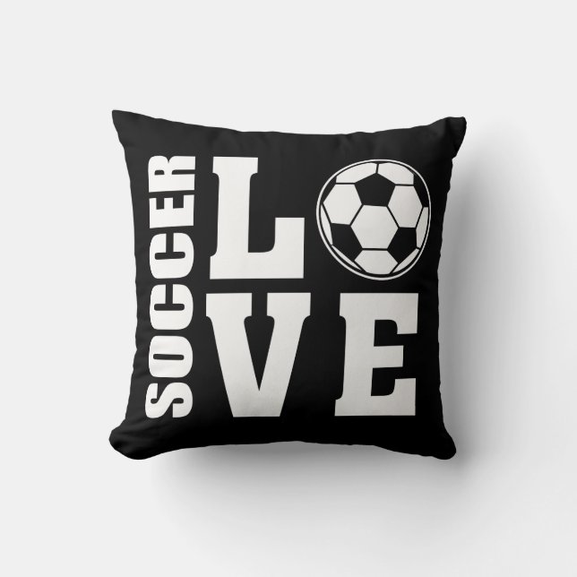 Soccer Love Black Kussen (Voorkant)