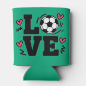Soccer Love Cute Soccer Player Coach Sports Girls Blikjeskoeler (Achterkant)