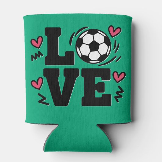 Soccer Love Cute Soccer Player Coach Sports Girls Blikjeskoeler (Achterkant)