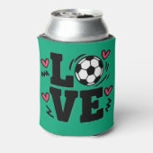 Soccer Love Cute Soccer Player Coach Sports Girls Blikjeskoeler (Blikje Achterkant)