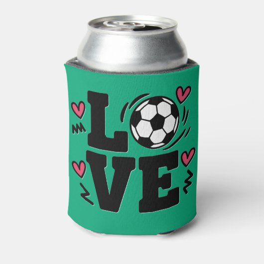 Soccer Love Cute Soccer Player Coach Sports Girls Blikjeskoeler (Blikje Achterkant)