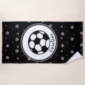 Soccer Love Cute Star Pattern Girls Personalized Strandlaken (Voorkant)