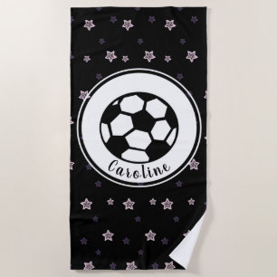 Soccer Love Cute Star Pattern Girls Personalized Strandlaken
