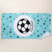 Soccer Love Cute Star Pattern Girls Personalized Strandlaken (Voorkant)