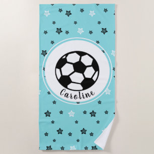 Soccer Love Cute Star Pattern Girls Personalized Strandlaken