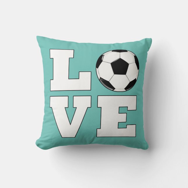 Soccer LOVE Soccer Player Custom Colors Fan Kussen (Voorkant)