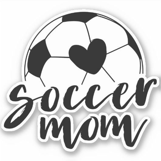 Soccer Mam Heart Ball - GraphicLoveShop Sticker (Voorkant)