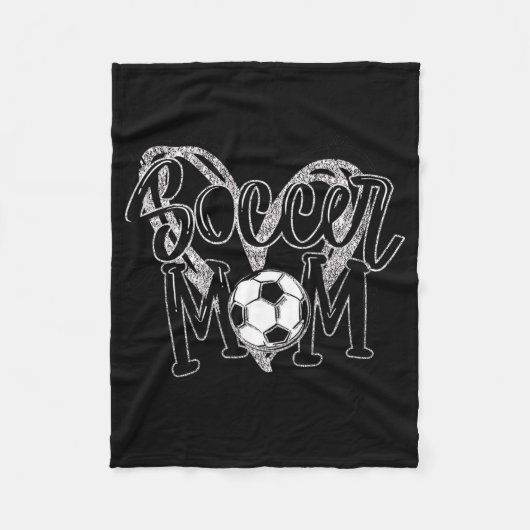 Soccer Mam Heart Soccer Lovers mama Fleece Deken (Voorkant)