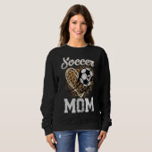Soccer Mam Leopard Ball Moederdag Trui (Voorkant volledig)