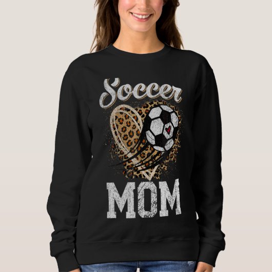 Soccer Mam Leopard Ball Moederdag Trui (Voorkant)