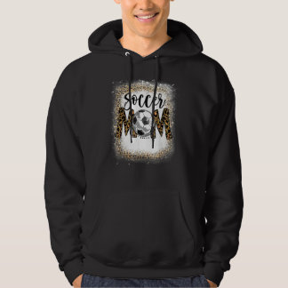 Soccer Mam Leopard Pattern Bleaching Cheer Mam Gam Hoodie