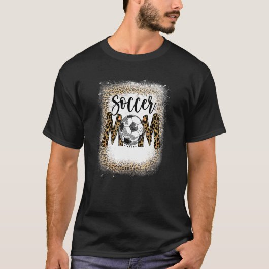 Soccer Mam Leopard Pattern Bleaching Cheer Mam Gam T-shirt (Voorkant)
