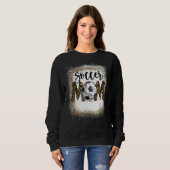 Soccer Mam Leopard Pattern Bleaching Cheer Mam Gam Trui (Voorkant volledig)