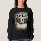 Soccer Mam Leopard Pattern Bleaching Cheer Mam Gam Trui (Voorkant)