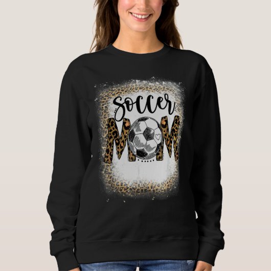 Soccer Mam Leopard Pattern Bleaching Cheer Mam Gam Trui (Voorkant)