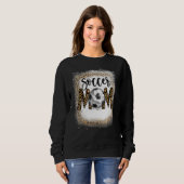 Soccer Mam Leopard Pattern Bleaching Cheer Mam Gam Trui (Voorkant volledig)