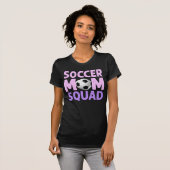 Soccer Mam Squad in Roze en Paars T-shirt (Voorkant volledig)