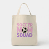 Soccer Mam Squad in Roze en Paars Tote Bag (Achterkant)